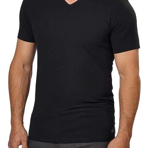 Calvin Klein Men Underwear T-Shirt V-Neck 2 Pack Cotton Stretch Black NB1179001 - Picture 6 of 11